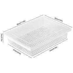Enhanced Food Fresh Storage Organizer with Removable Drain Tray (L)