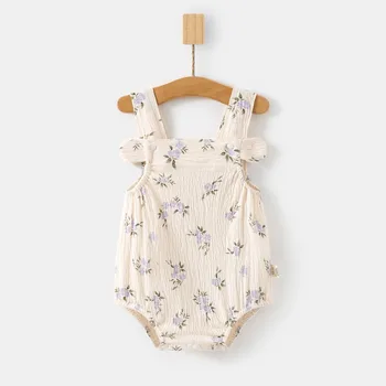 مجموعة ملابس أطفال حديثي الولادة من AYNIGIELL، بلوزة بحمالة للأطفال بعمر 0-18 شهرًا + سروال مثلث، فستان بناتي من القطن الخالص 2