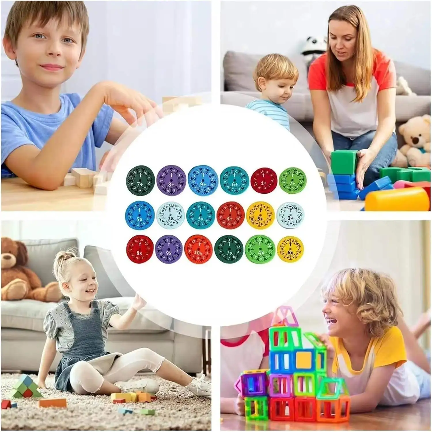 Math Fidget Spinners Montessori Educational Spinning Toys Arithmetic Tools Addition Subtraction Multiplication Division for Kids 2