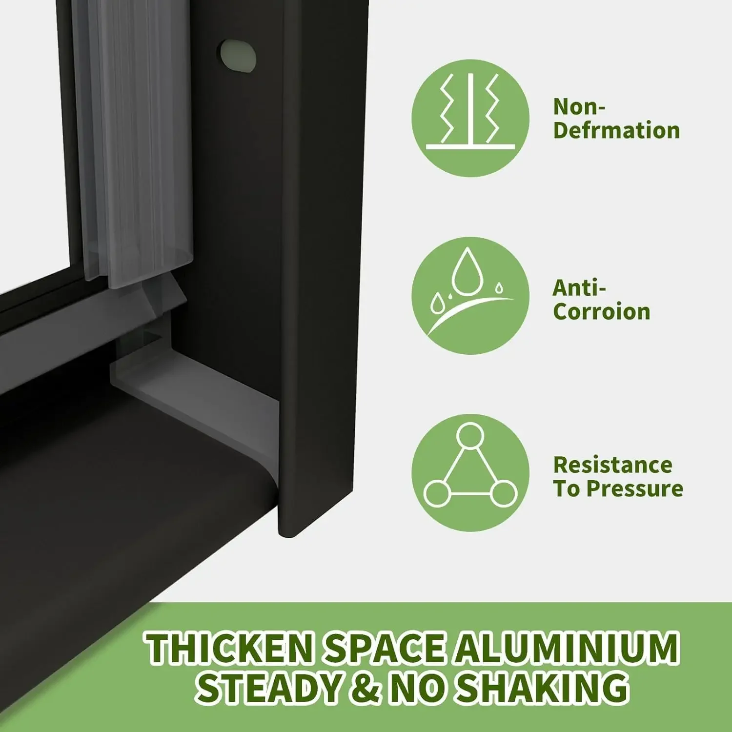 Double Sliding Shower Door, 44" - 48" W x 70" H Semi-Frameless Glass Shower Door with 1/4" Clear SGCC Tempered Glass 3