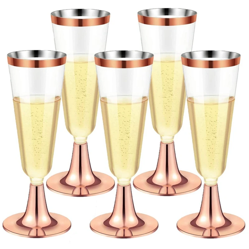

Plastic Champagne Flutes Wine Glasses Reusable Stemmed Party Wine Cups For Party Cocktail