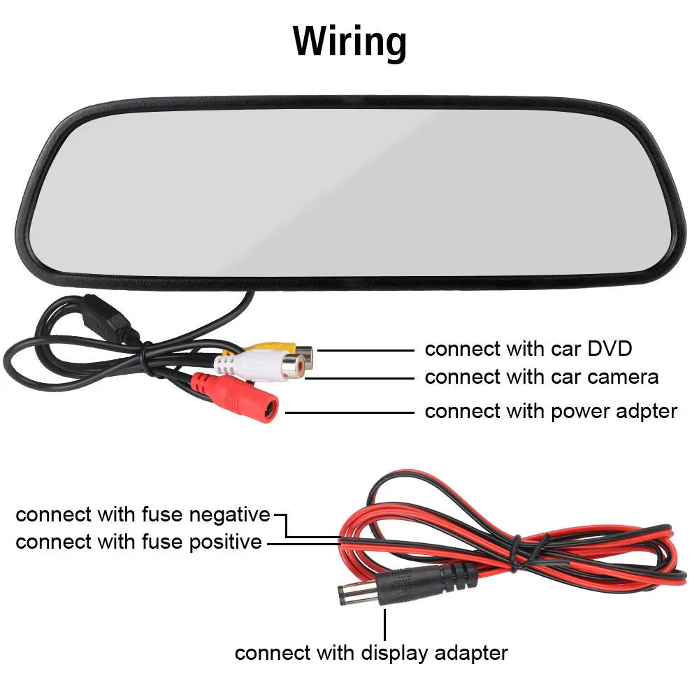 5 Inch Screen HD Video Support Reverse Priority LED Rearview Monitor Universal Car Rearview Mirror Display Auto Parking Assist