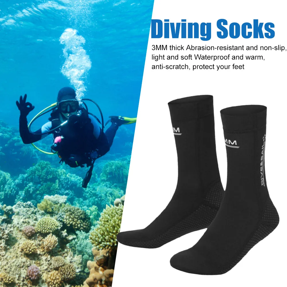 3mm 다이빙 양말 겨울 따뜻한 남여 다이빙 서핑 부츠 미끄럼 방지 네오프렌 열 비치 양말 워터 스포츠용 휴대용