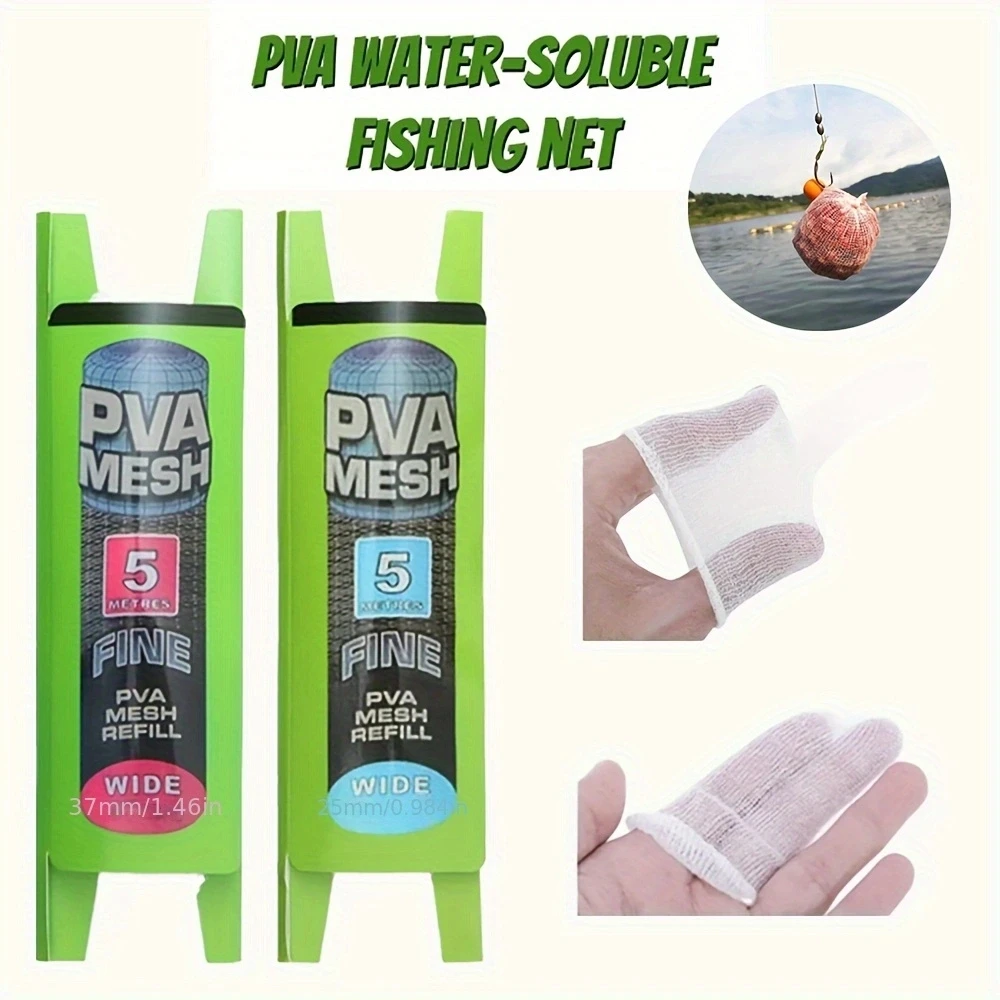 Filet PVA soluble 5m pour pêche à la carpe - Baguettes et cages amorces 25mm 37mm