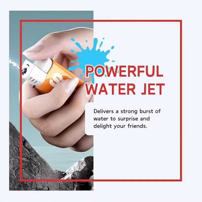 Kids toy lighter water gun press to spray water party trick or treat prank gadgets funny press type toys lighter small gun water guns