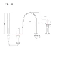 ก๊อกน้ำห้องน้ำ KEMAIDI สีโรสโกลด์ ก๊อกน้ำแบบก้านโยกเดี่ยว น้ำร้อนน้ำเย็นแยกกัน แบบน้ำตก สำหรับอ่างล้างหน้าและอ่างอาบน้ำ ก๊อกผสมทองเหลือง 4