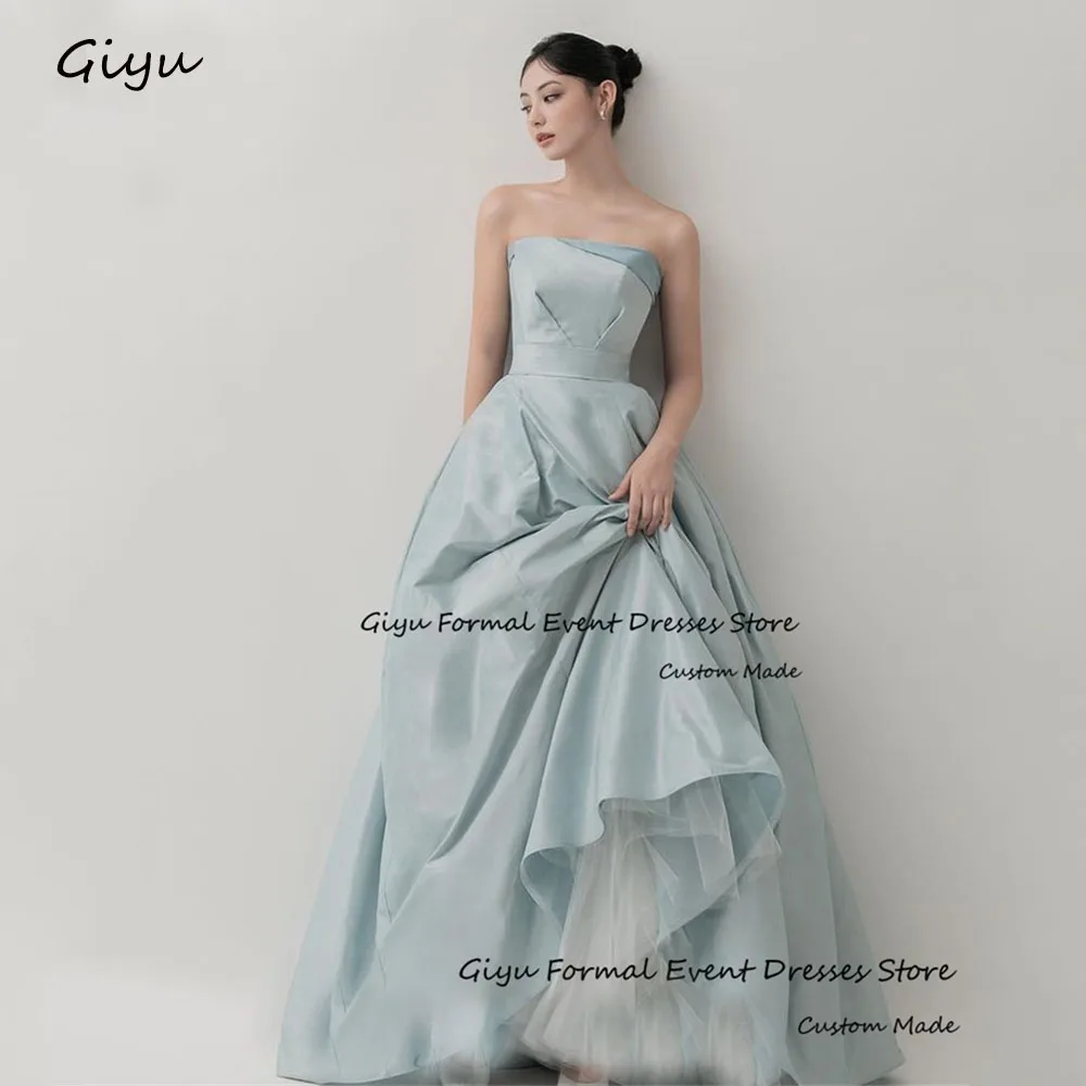 

Giyu Fairy A-line Korea Wedding Dress Photo Shoot Strapless Floor-Length Vestidos De Novias Multi-layered Evening Gown Dress