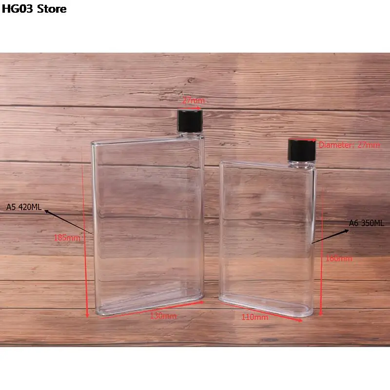 Plastic Water Bottle 1 PC Handy Portable Flat Kettle A5/A6 Notebook Paper Scrub