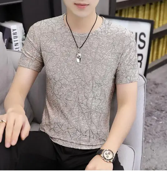

Summer new breathable ice silk t-shirt men's short-sleeved top