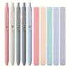 10pcs Highlighters And Gel Pens Morandi Color Highlighters, Black Ink Ballpoint Pens, For Journaling School Office Supplies 1