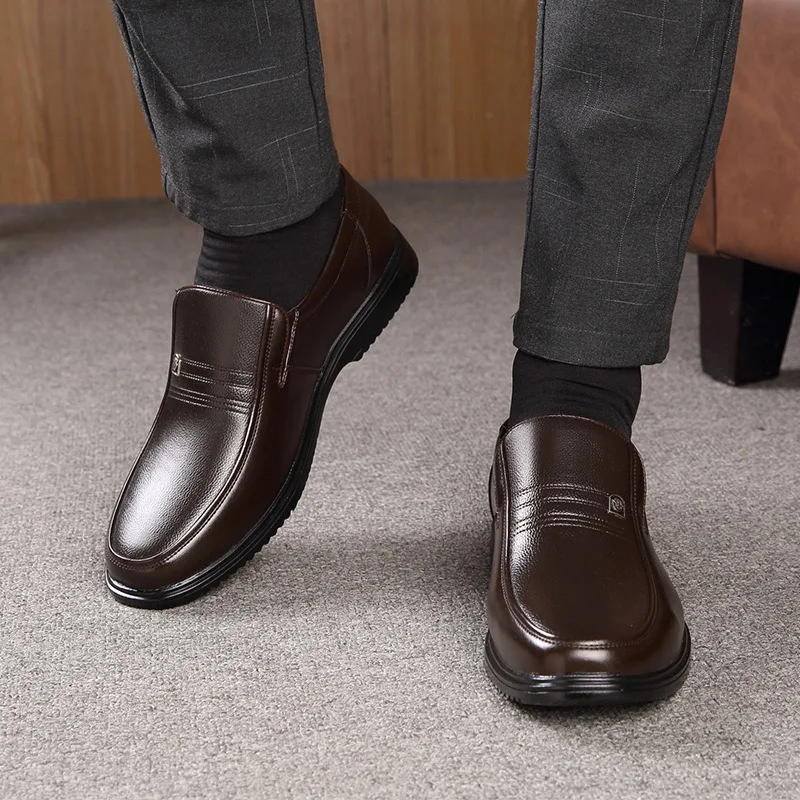 Handmade Genuine Leather Shoes Men Loafers Business Casual Shoes Classic Soft Leather Hombre Breathable Flat Shoes 3