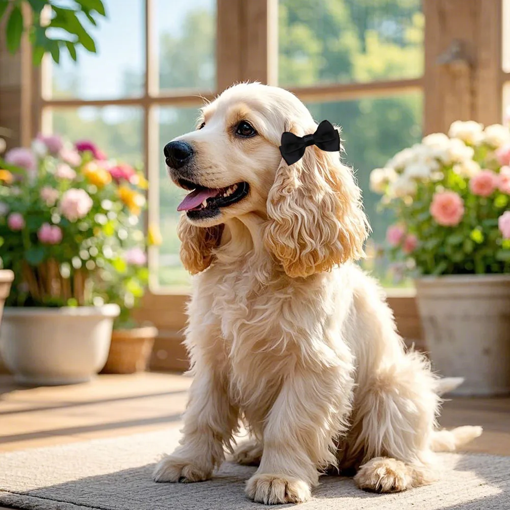 2PCS Pet Hair Clips For Dogs Pet Dog Bows With Metal Clip Large Dog Bows Hair Accessories Dog Bowknots Pet Supplies 4