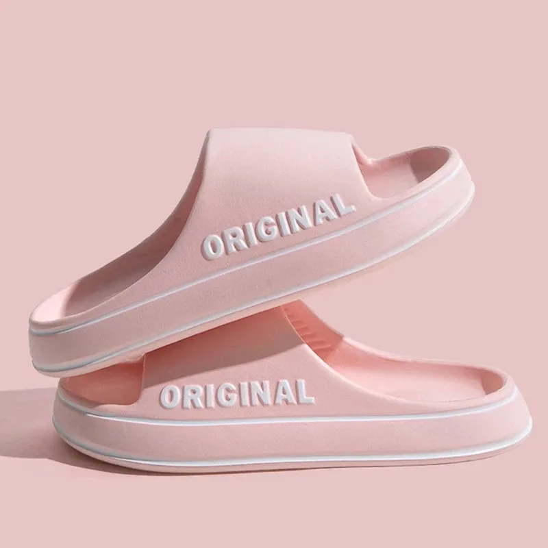 Men Thick Sole Summer Beach Slides Bathroom Anti Slip Slipper Soft Sandals Simplicity Ultra Light Letter Shoe non slip slippers soft slippers beach slippers beach sandals fashion slippers soft non slip slippers non slip sandals
