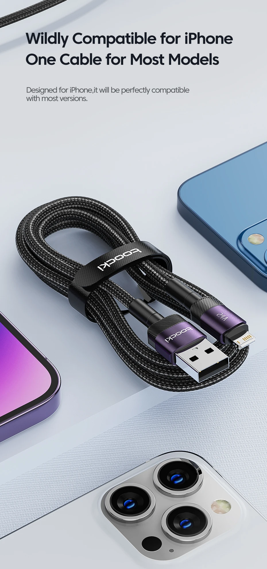 Câble USB Micro-USB De Recharge Et Transfert De Données Pour HOMTOM HT20 Pro - 1 Mètre - Noir