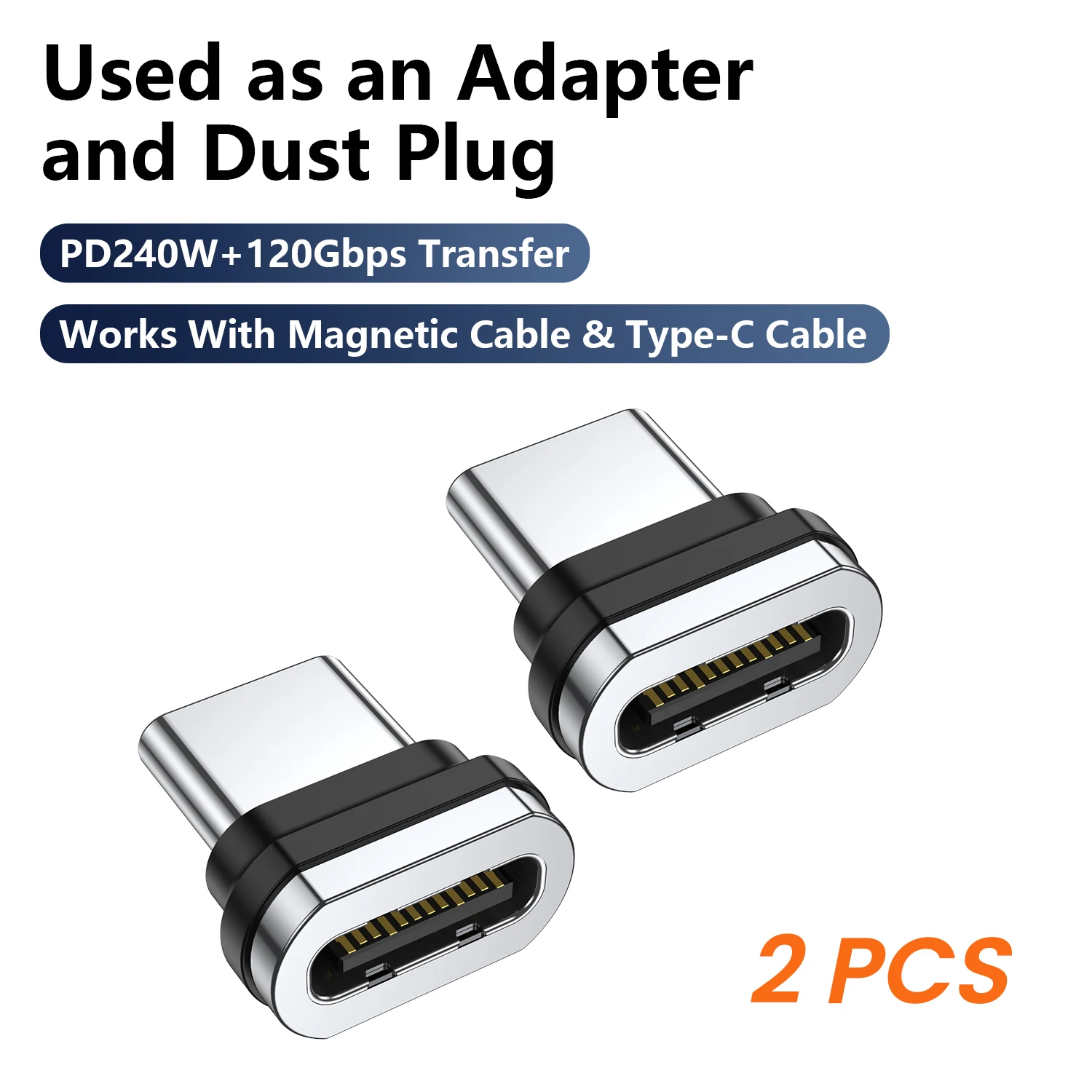 Magnetic USB-C Adapter - High-Speed 240W Charging & 120Gbps Data Transfer with 8K Video Support