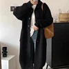 Korean Lazy Style High Collar Women's Knitted Long Sleeve Pure Color Cardigan Coat Spring Autumn Medium Length Open Front