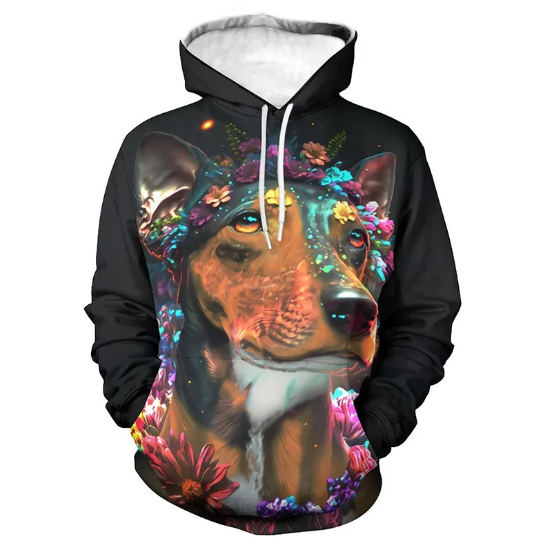 thumbnail image 1 of Sudadera con capucha con estampado de animales de moda para hombre, con estampado 3D de águila, gato y perro, de manga larga, informal, holgada, para mujer, 1 of 5