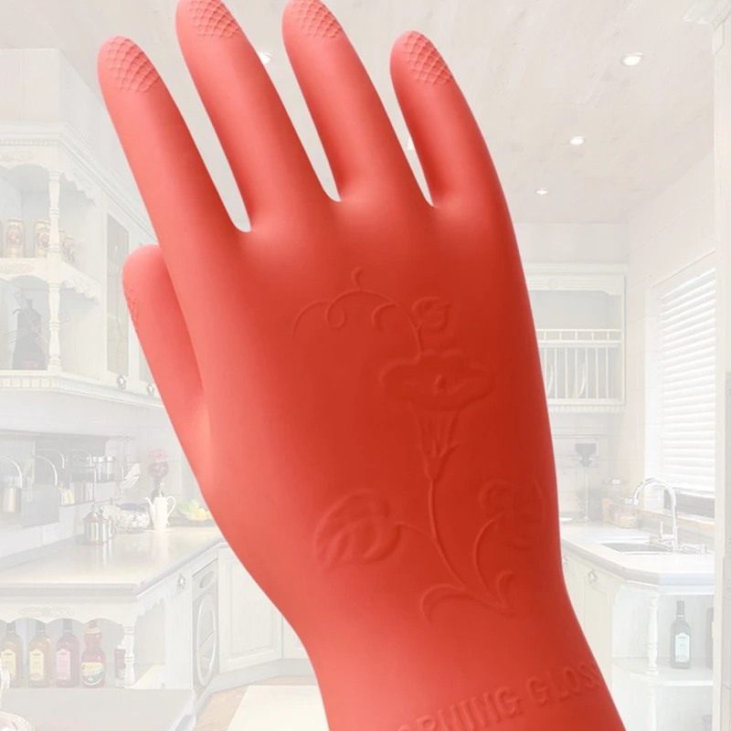 Household Dishwashing Cleaning Gloves Rubber Long Reusable Kitchen Housework Gloves Waterproof Dishes Cars Gardening 2PCS dishwashing gloves cleaning gloves