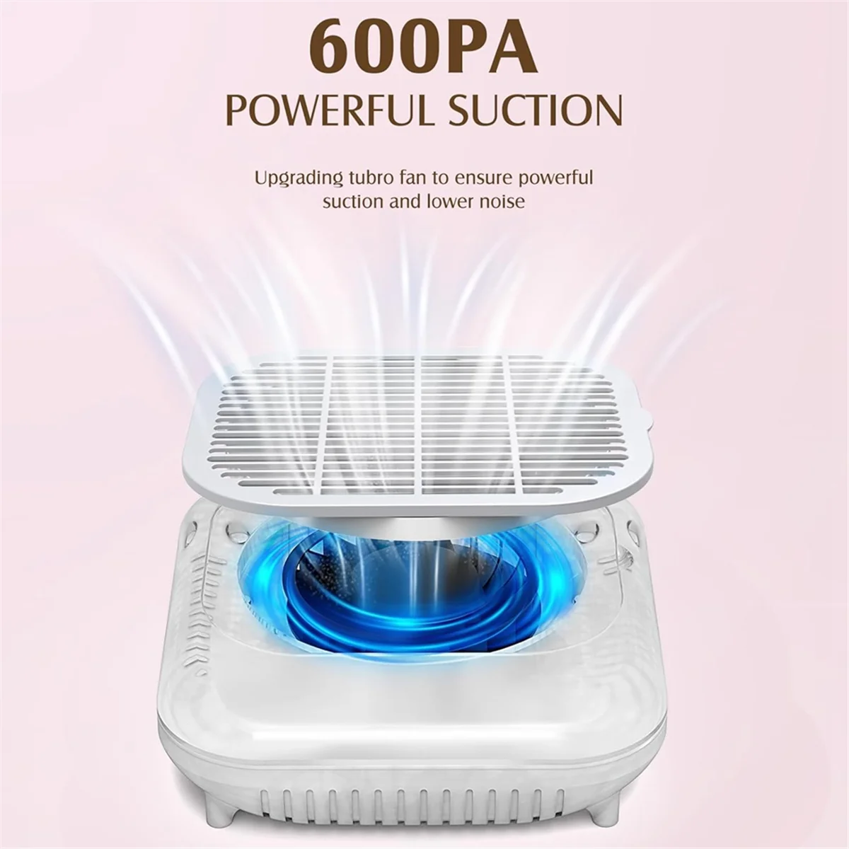 XMLX Nail Dust Collector Vacuum for Nail Tech 600PA High-Speed Electric with Reusable Filter, Quiet Suction Machine