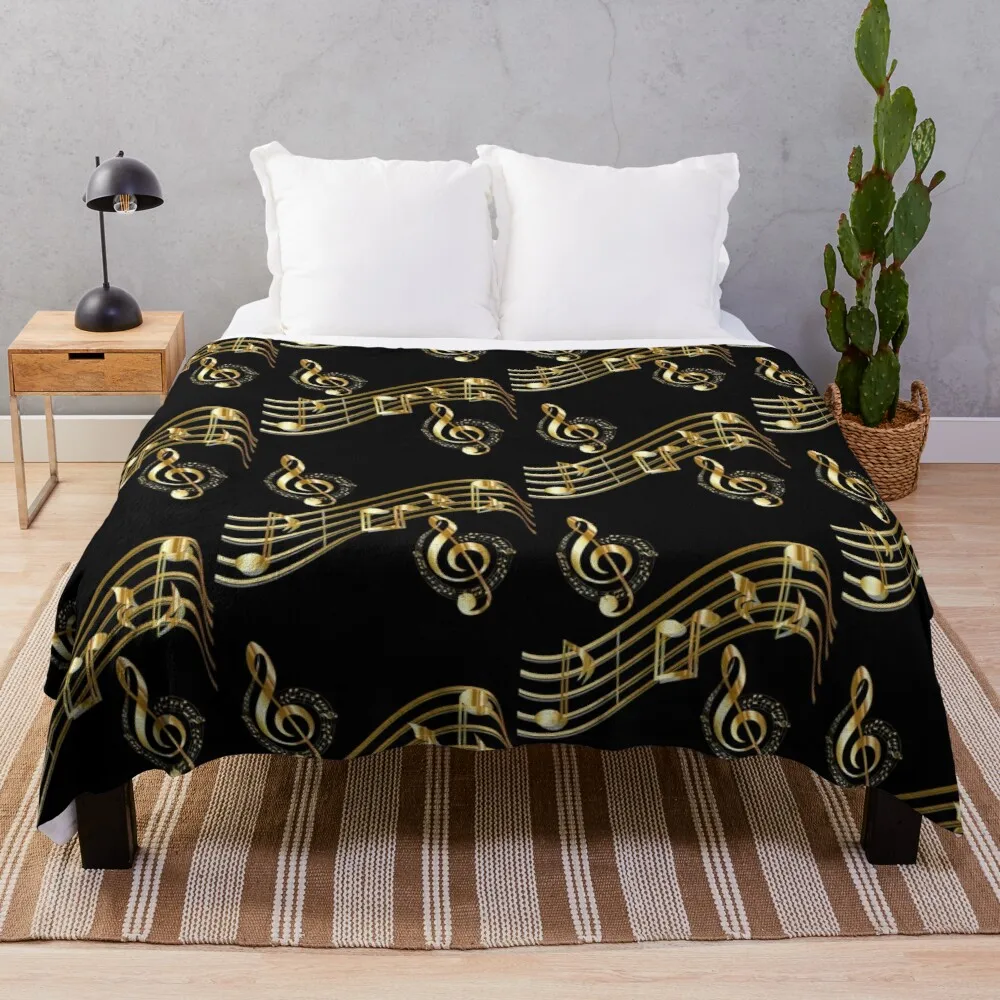 

Music: notes, scale Throw Blanket Blanket For Giant Sofa Cute Blanket Plaid