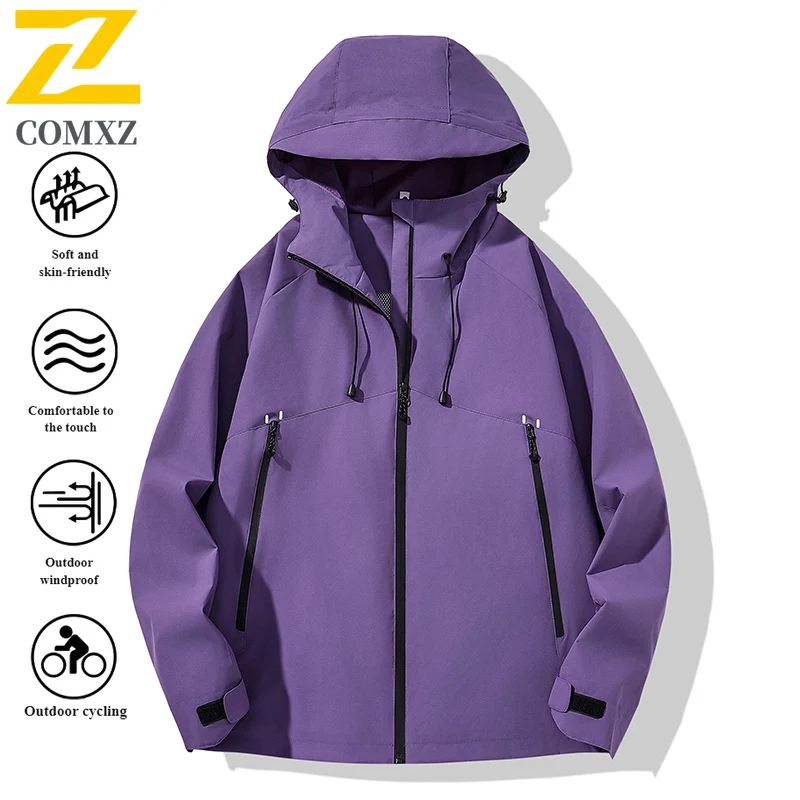 EiAO Windbreaker Unisex American Style Loose  Waterproof Windproof Hiking Jacket for Camping Fishing Spring Autumn Outdoor Coat