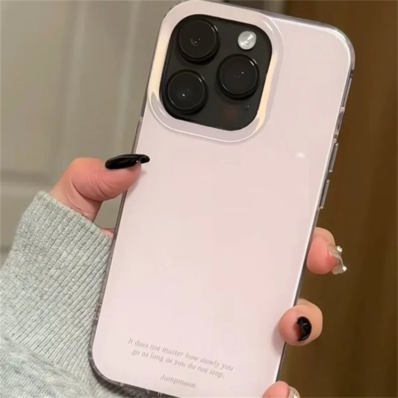 Crystal Clear Transparent Phone Case with Pink Accent Background