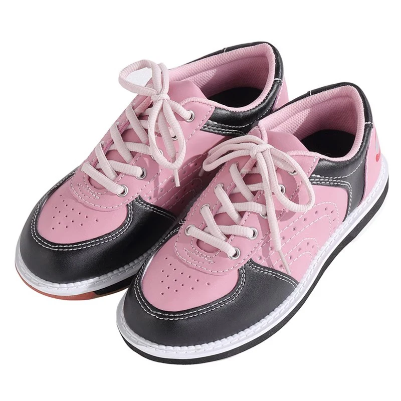 Professional Neutral Bowling Shoes Men's Professional Black Gray Anti-slip Leather Bowling Sneakers Women's