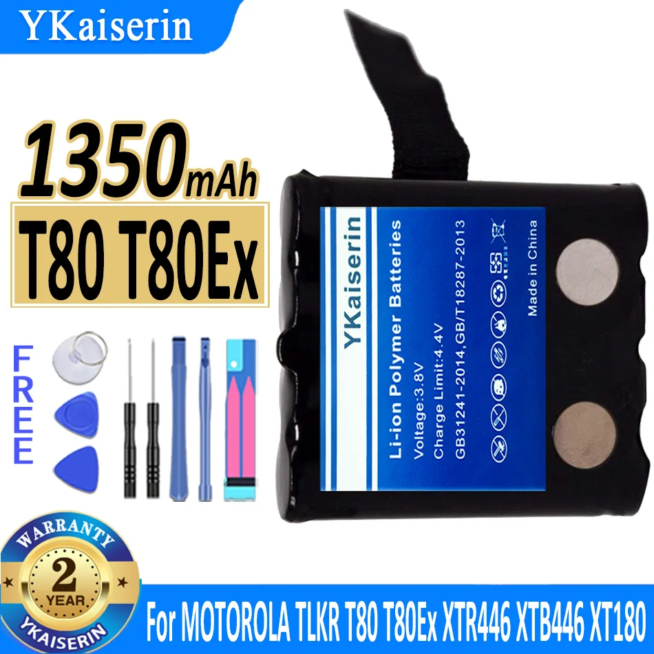 Batteria Ykaiserin 1350Mah Per Motorola Tlkr T80 T80Ex Xtr446 Xtb446 Xt180 Xtk446 Tlkr T61 T81 T5 T6 T7 T8 T50 T60 Radio