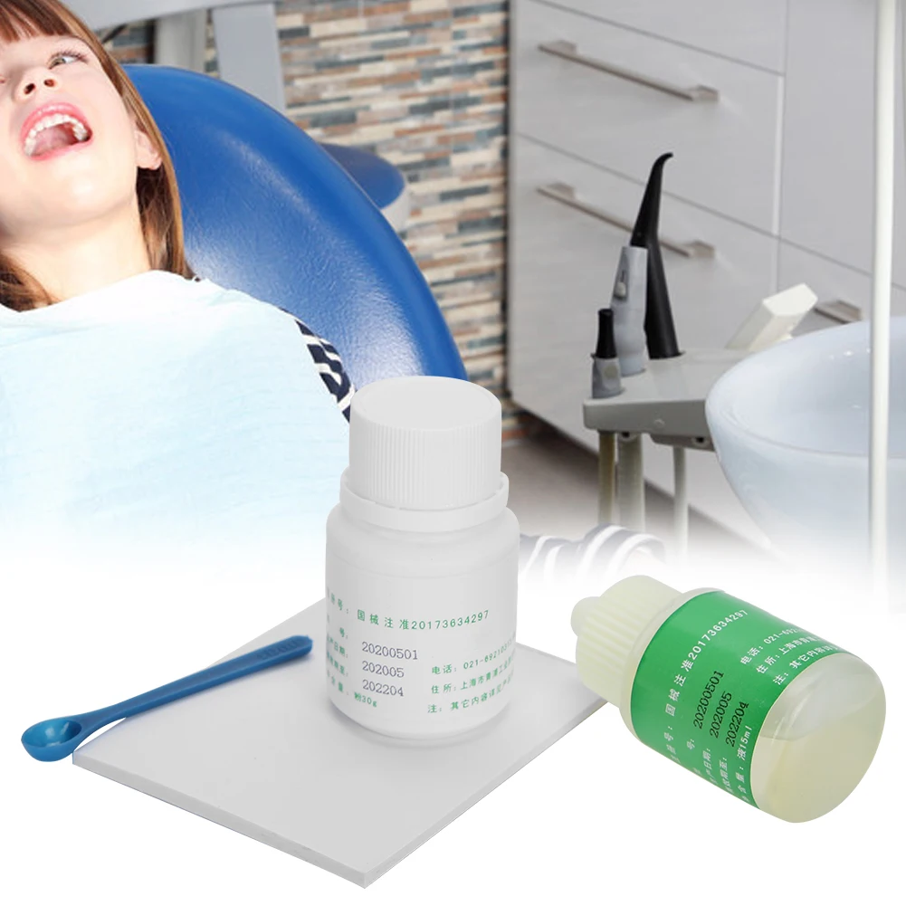 15ml Zinc Polycarboxylate Cement Liquid+30g Zinc Polycarboxylate Cement Powder Dental Cement Kit Dental Polycarboxylate Cement