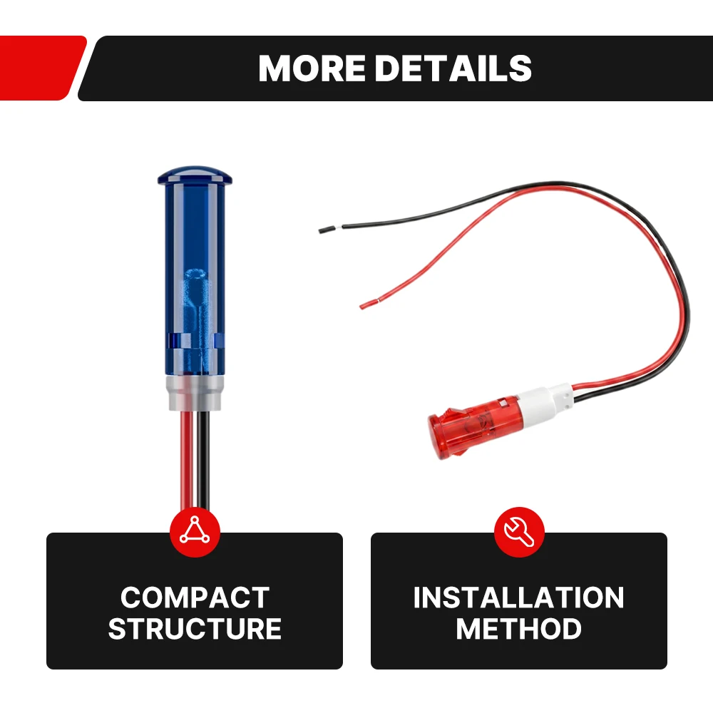 5PCS FILN 6mm 미니 LED 표시등 신호등 12V 24V 110V 220V 방수 파일럿 대시 방향등 (해양 자동차용)
