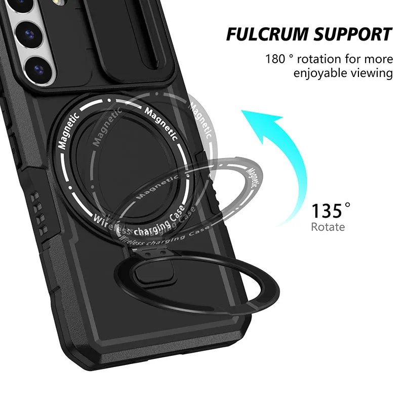 Shockproof Armor Case For Samsung Galaxy Phones With Magsafe Kickstand & Camera Protection