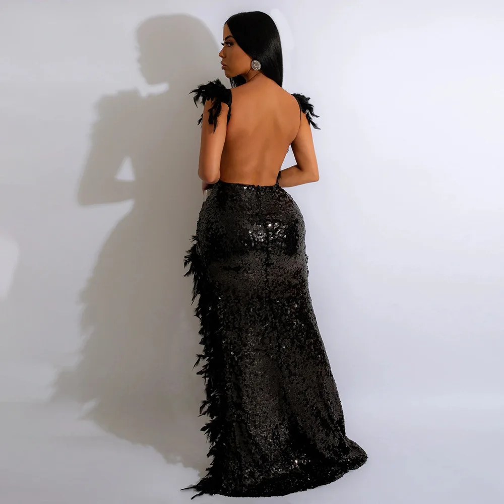 Evening Dress Women's Elegant Beaded Sequin Dress Sexy Side Split Wedding Prom Dress Long Dress Cocktail Dress 2023
