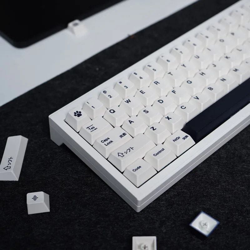 Gmk-minimalista Tai Chi Inglês Pbt Keycaps Adequado para Teclado Mecânico Perfil Cereja 61 144 Key Sublimação Corante - Imagem 6