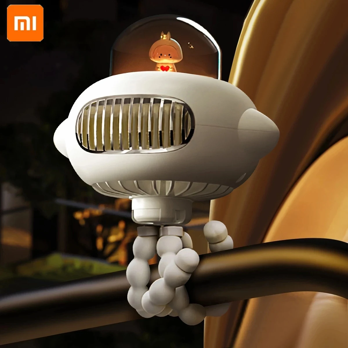 

PK Xiaomi Bladeless Baby Stroller Fan USB Rechargeable 3000mAh Battery Outdoor Mini Portable Handheld Fan Air Cooling Ventilator