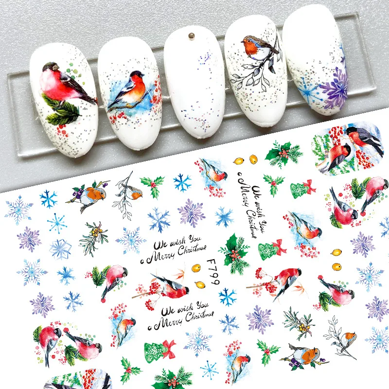 Merry Christmas 3D Nail Sticker Art Sliders Santa Claus Deer Stars Stickers for Nails Manicure Decals Decoraciones Accessories nail stickers nail art decoration nail decals