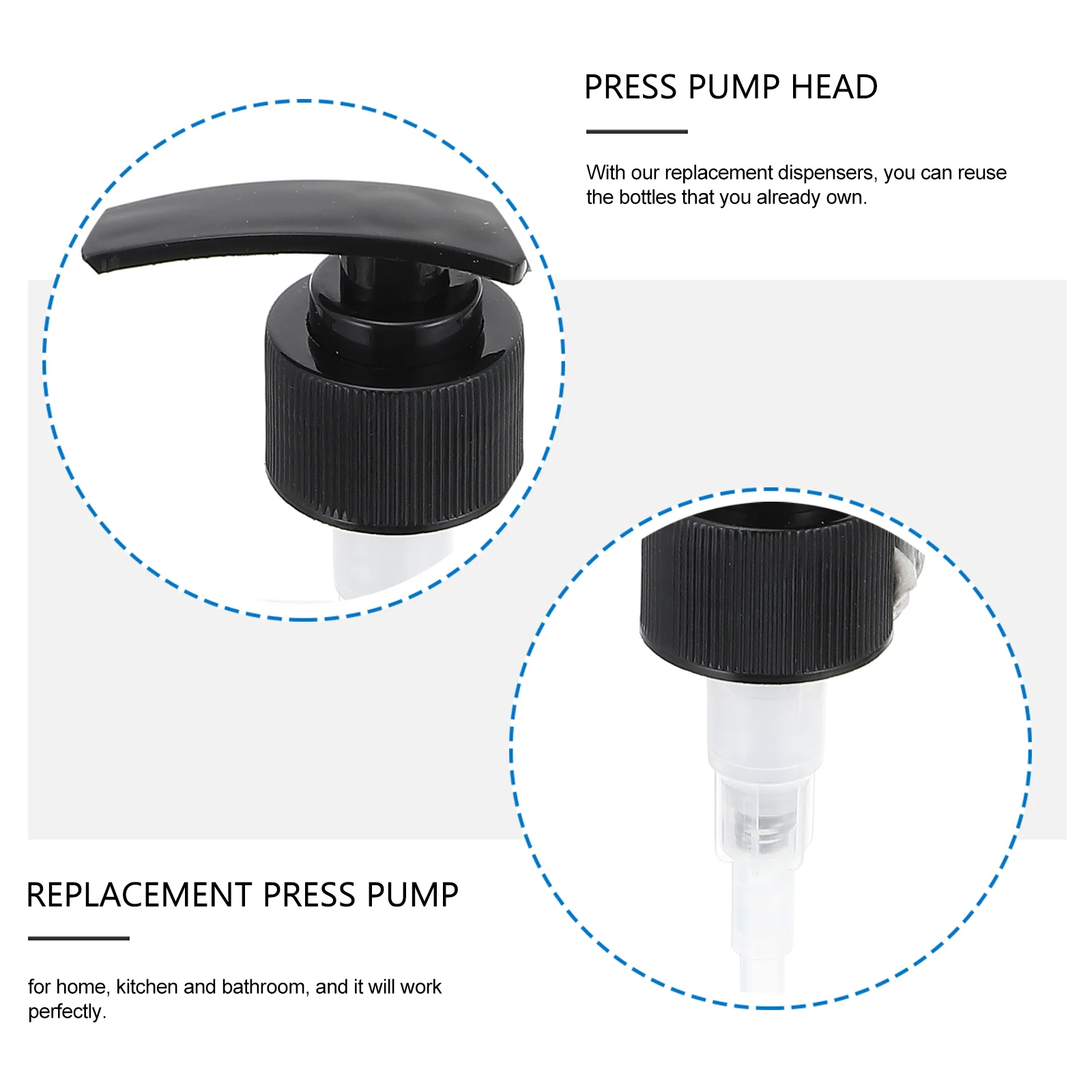 Soap Dispenser 4PCS Pump Emulsion Dispenser Press Pumps Replacement Nozzles