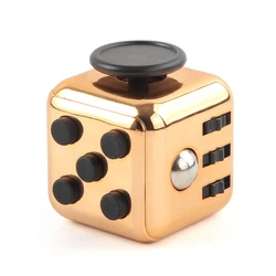 Creative Solid Color Fidget Cube for Stress and Anxiety Relief (Gold)
