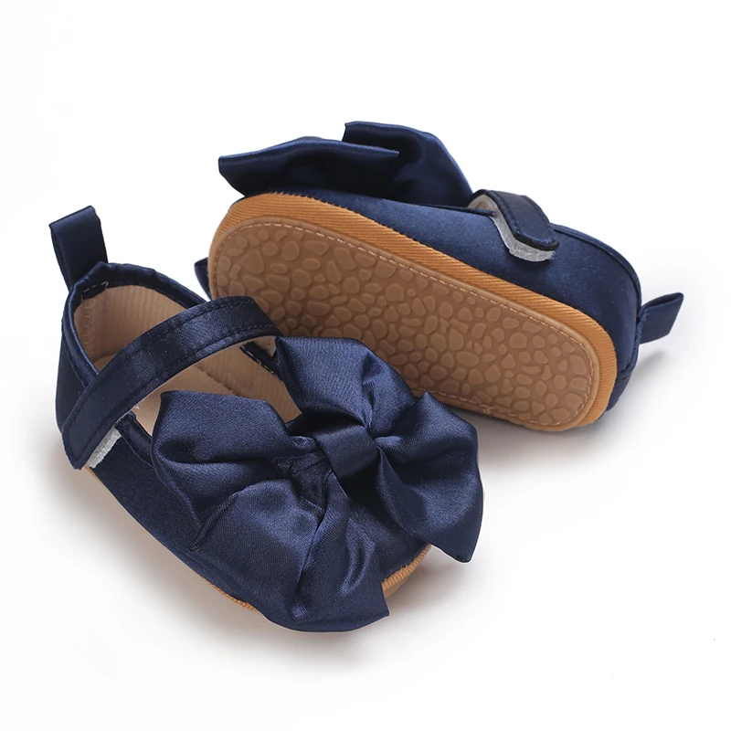 NEW Infant Toddler Bowknot Non-slip Rubber Soft-Sole Flat 0-18 Months Baby Casual Shoes  First Walker Newborn Bow Decor 2