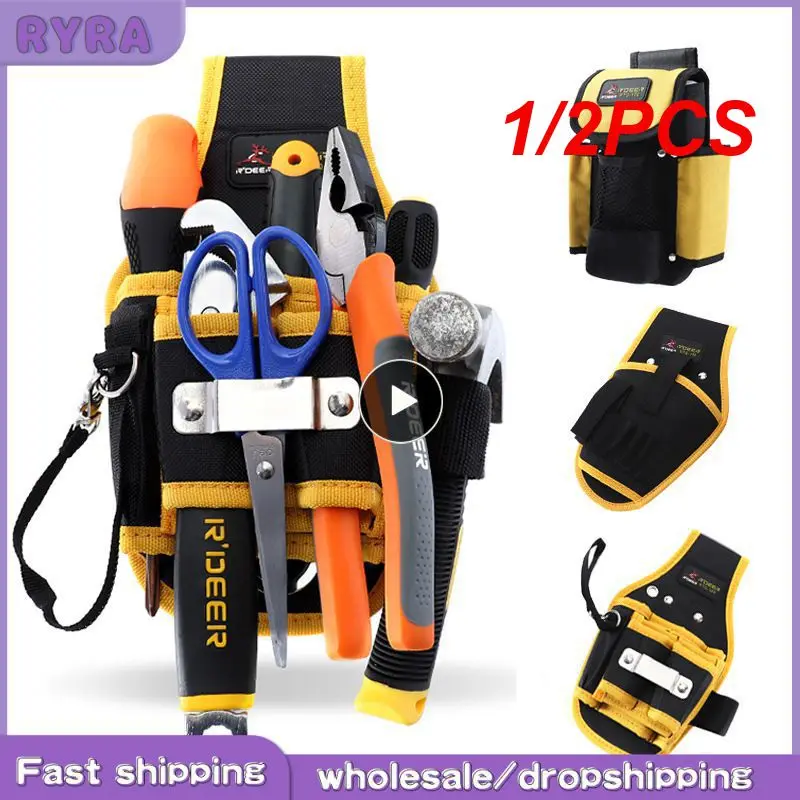 

1/2PCS Multi-function Oxford Cloth Electrician Tool Bag Wear-resistant Waist Bag Belt Storage Pouch Bag Tools Holder Organizer