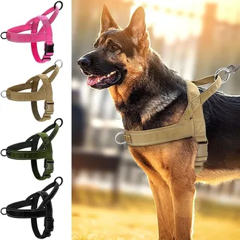 Explosion-Proof Tactical Harness Dog Traction Large Dog Collar Vest Style Golden Retriever Dog Walking Traction Vest