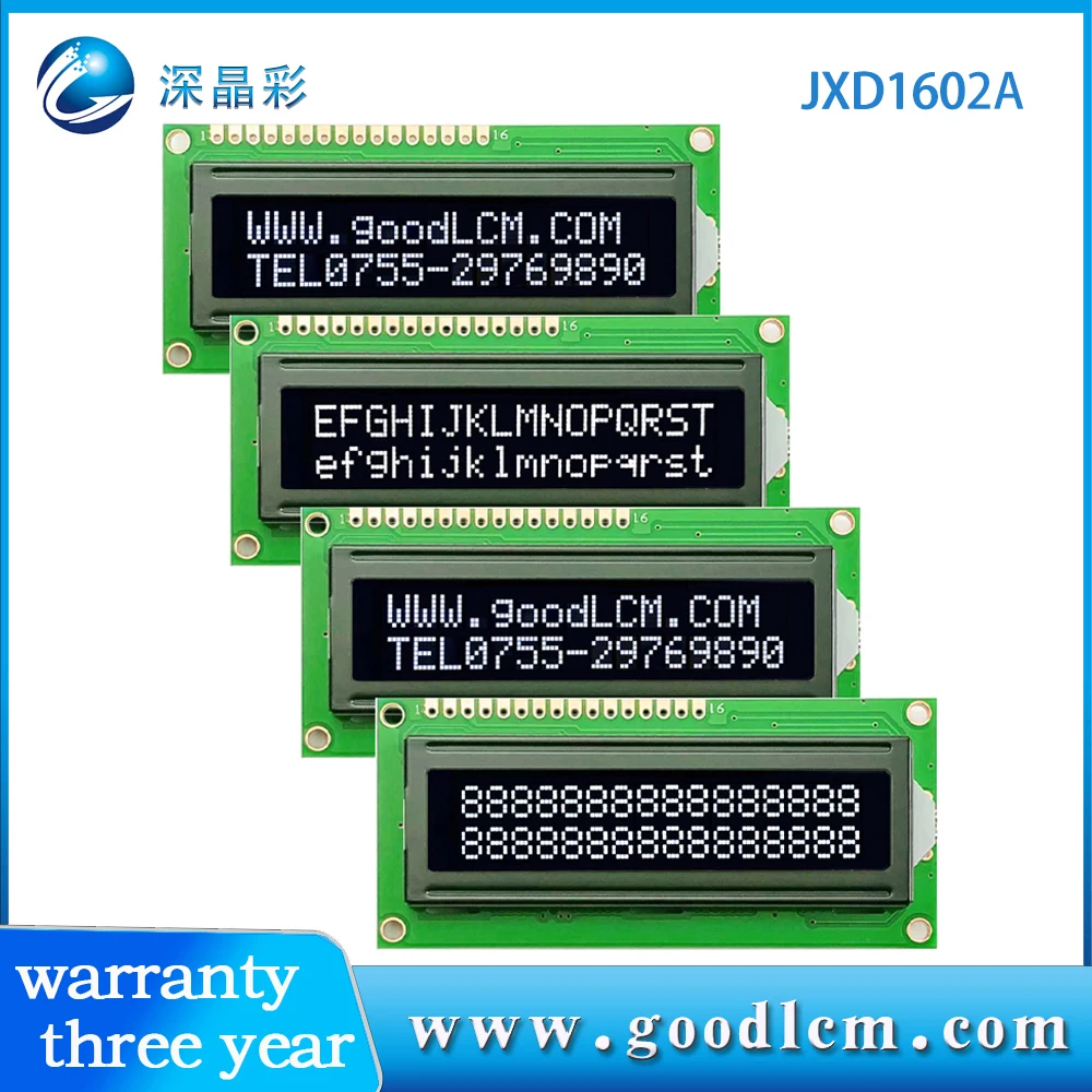 1602a 2x16 lcd display 16x02 i2c LCD module hd44780 drive Multiple mode colors are available 5.0V or 3.3V power supply VA white