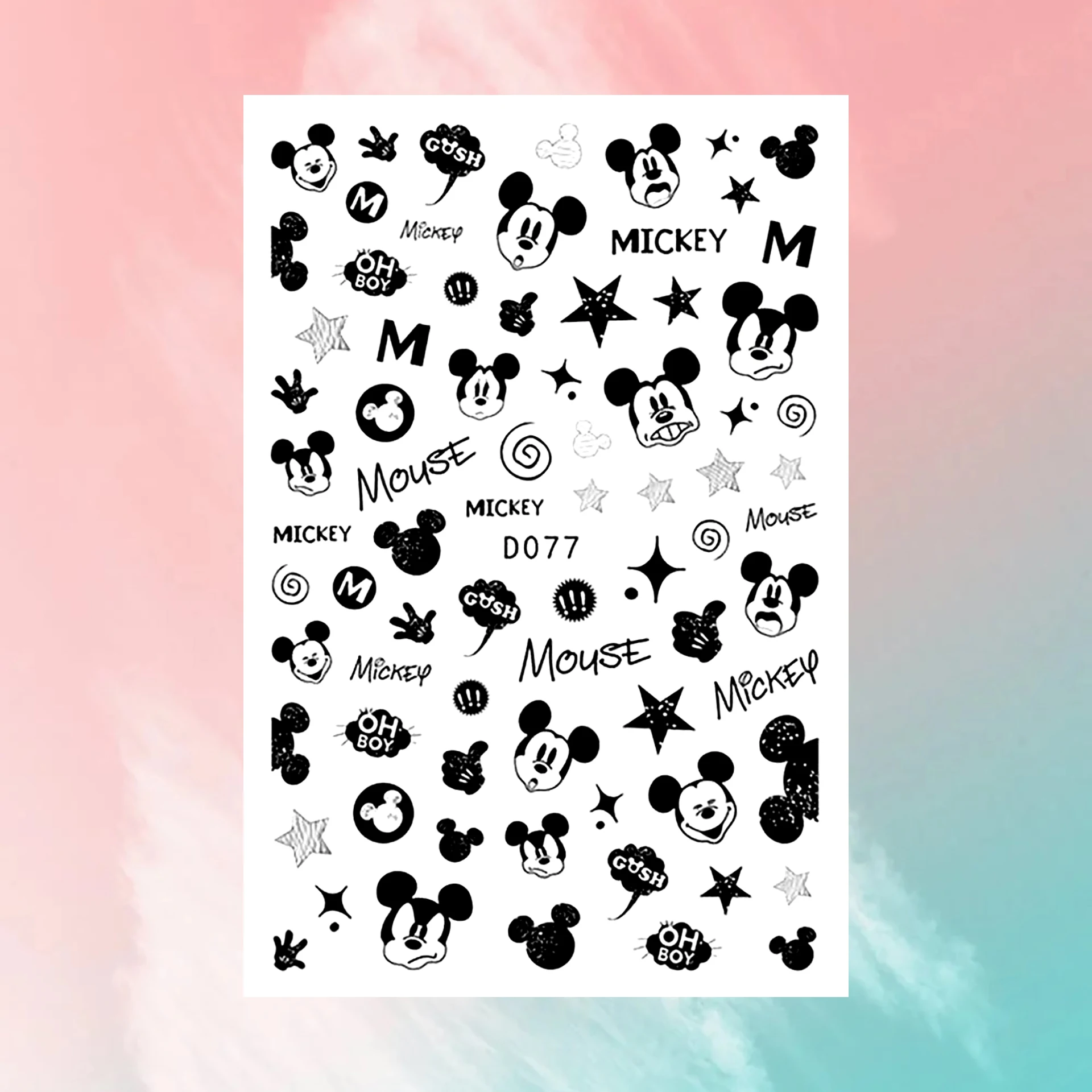 1PCS Disney Cartoon Nail Stickers Waterproof Paste Nail Art Sticker Princess Mickey Anime Series Decoration Nail Stickers Nail Art Decoration Nail Decals