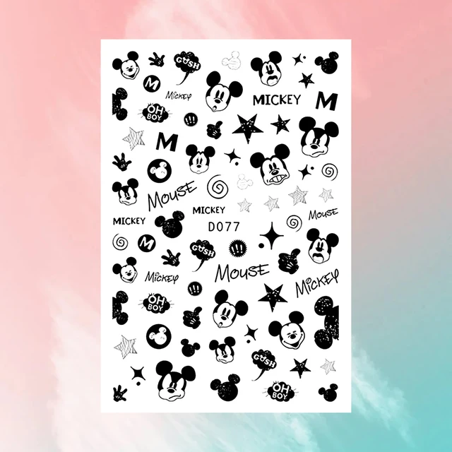 1 pz Disney Cartoon Nail Stickers all'ingrosso pasta impermeabile Nail Art Sticker Princess Mickey Anime Series Nail Decoration 6