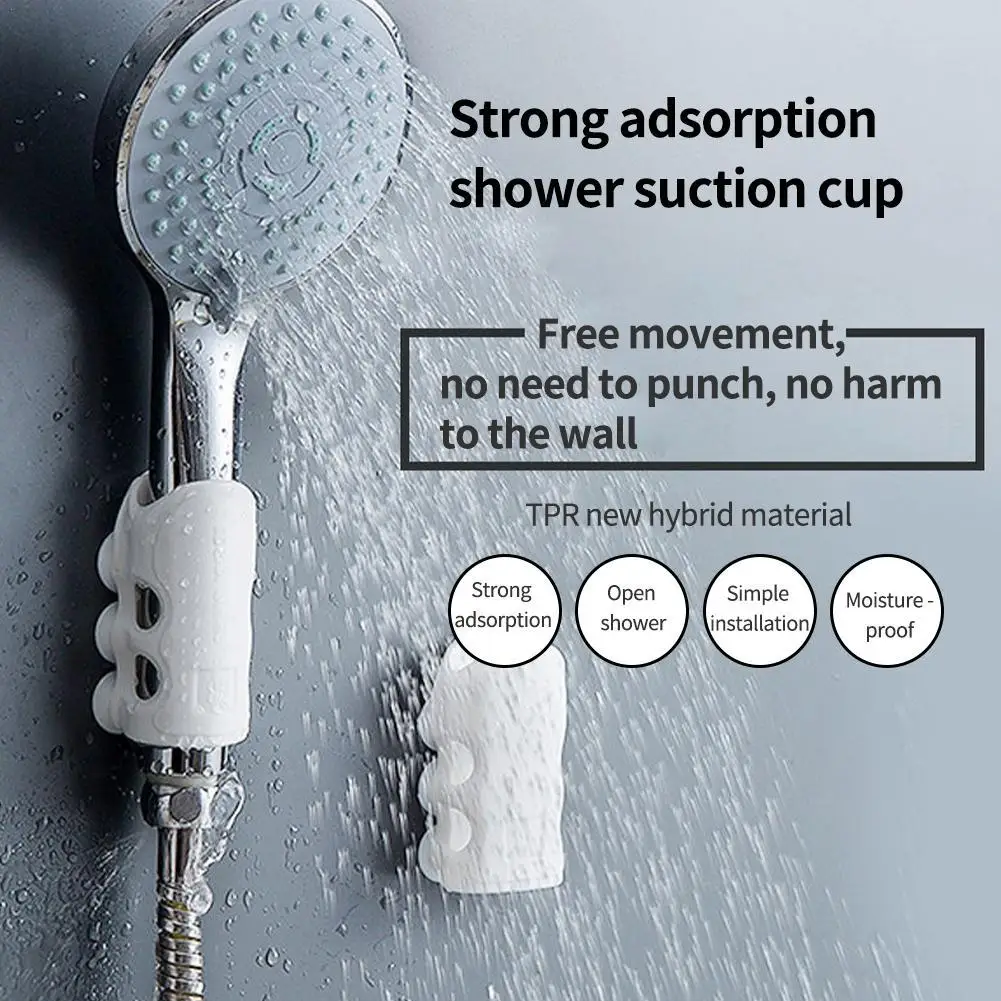 

Silicone Shower Head Holder Durable Reusable Removable Shower Handheld Wall Mount Suction Cup Shower Bracket Bathroom Supplies