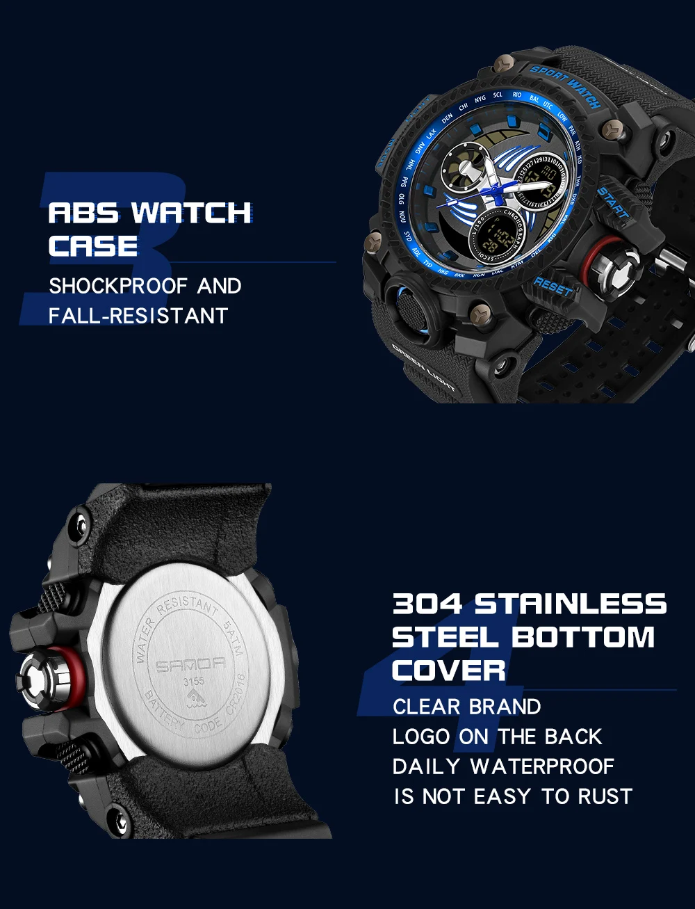 SANDA 2023 G Style New Men's Watches 50M Waterproof Shock Sports Military Quartz Watch For Male Digital Wristwatch Clock 3155