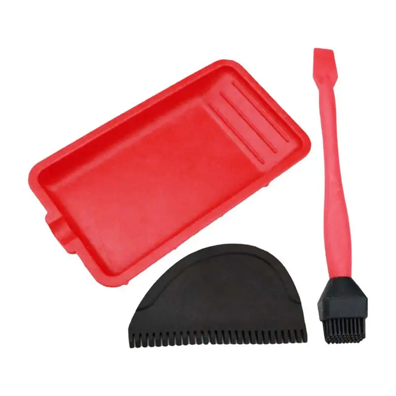 Wood Glue Applicator Silicone Woodworking Glue Applicator Set With Spreader Brush & Tray Complete Silicone Kit For