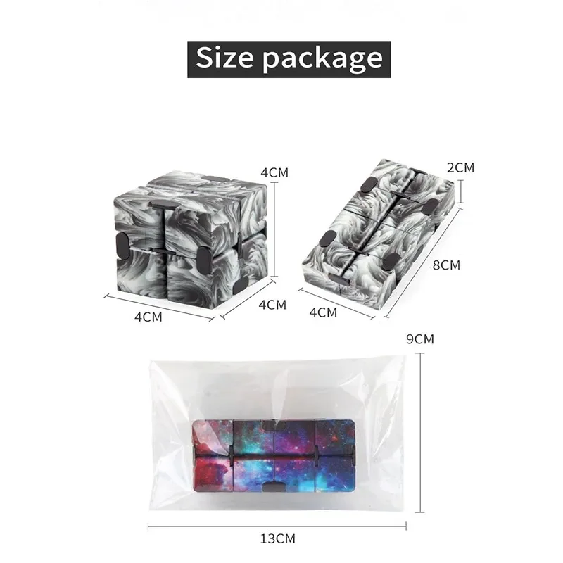 Fidget Toys Puzzle Toys Anti Stress Toys Puzzle Cube Magic Puzzle Cube Starry Sky Infinity Cube Square Puzzle Toys Relieve Stress Hand Game Four Corner Maze Toys Children Adult Decompression