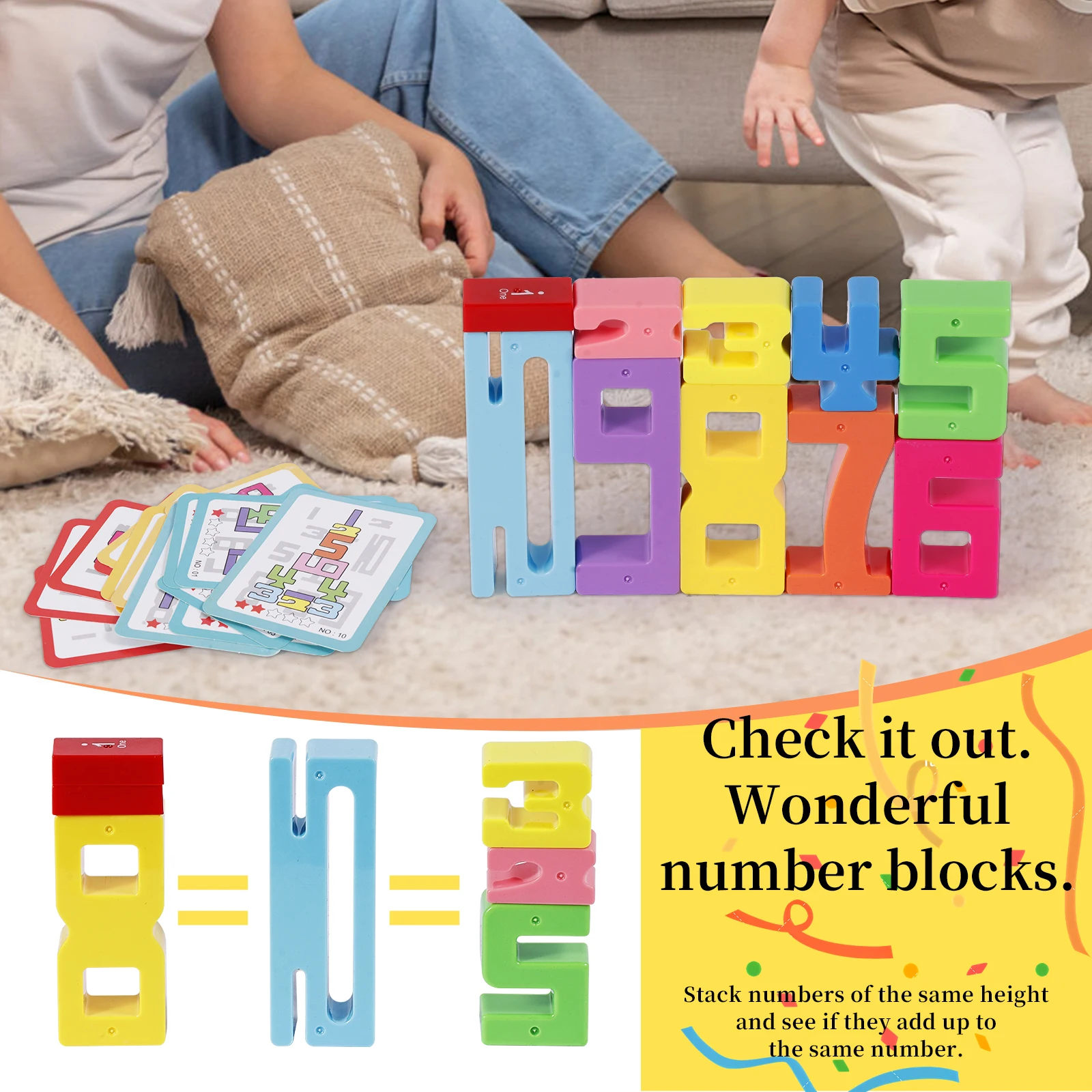 NEW Digital Building Blocks Children's Educational Toys, Baby Early Education Large Particle Color Building Block Toys, Gift - 2
