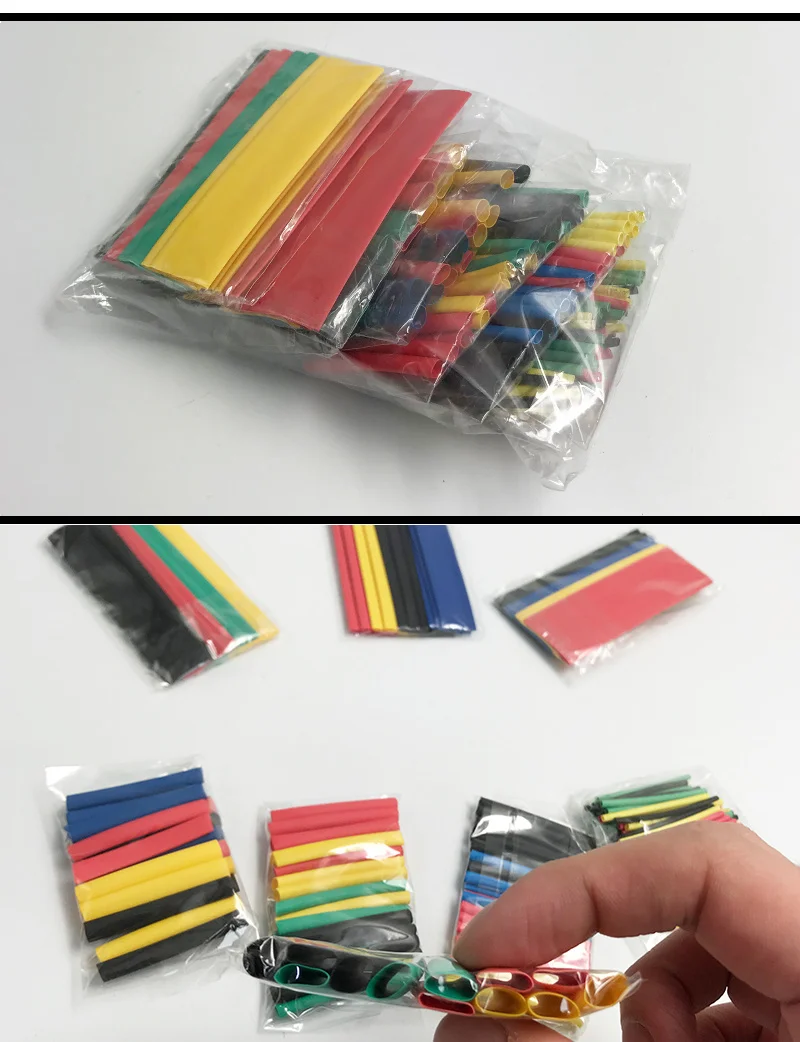 164pcs Set Polyolefin Shrinking Assorted Heat Shrink Tube Wire Cable Insulated Sleeving Tubing Set