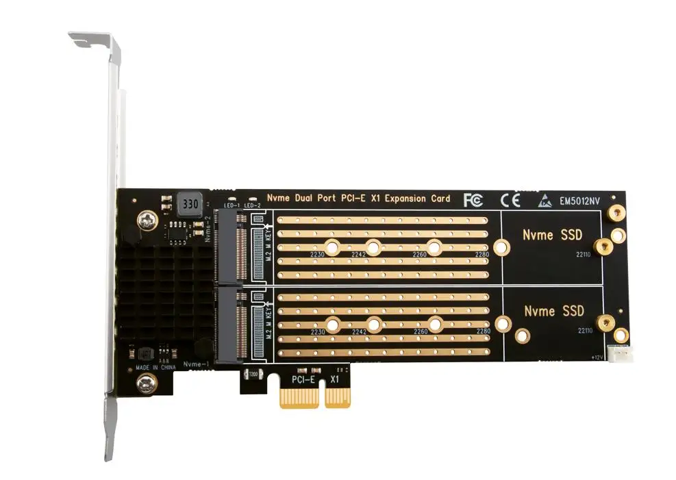 Pcie para m2 Cartão Adaptador Nvme Portas m Key Conversor Ssd M.2 Pci Express x1 Cartão de Expansão Riser - Imagem 6